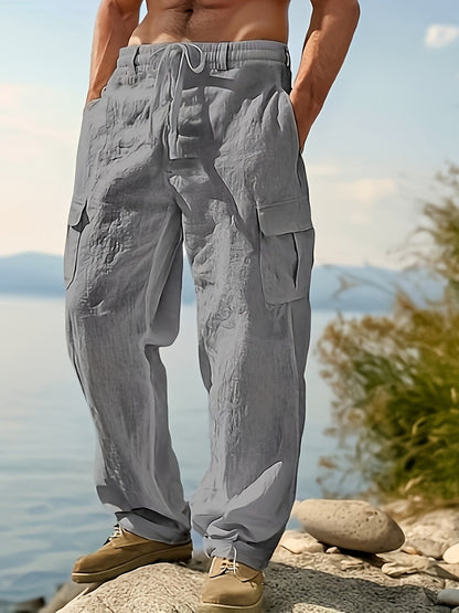 Herren Cargo-Loungehose mit weitem Schnitt und Kordelzug – Entspannte Freizeithose für Outdoor & Alltag