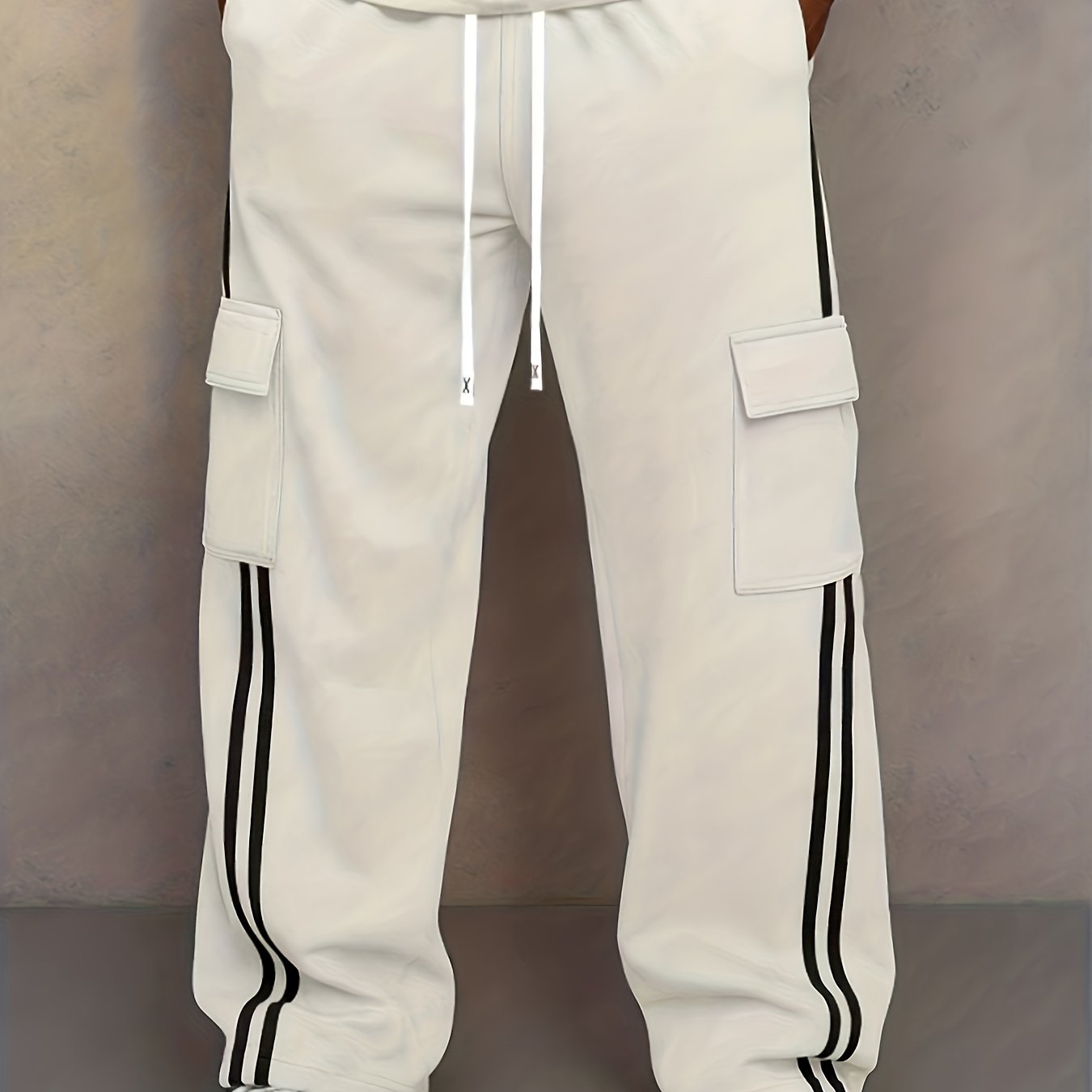 Herren Cargo Jogginghose mit Streifen und Taschen – Streetwear Style, Sportlich & Lässig