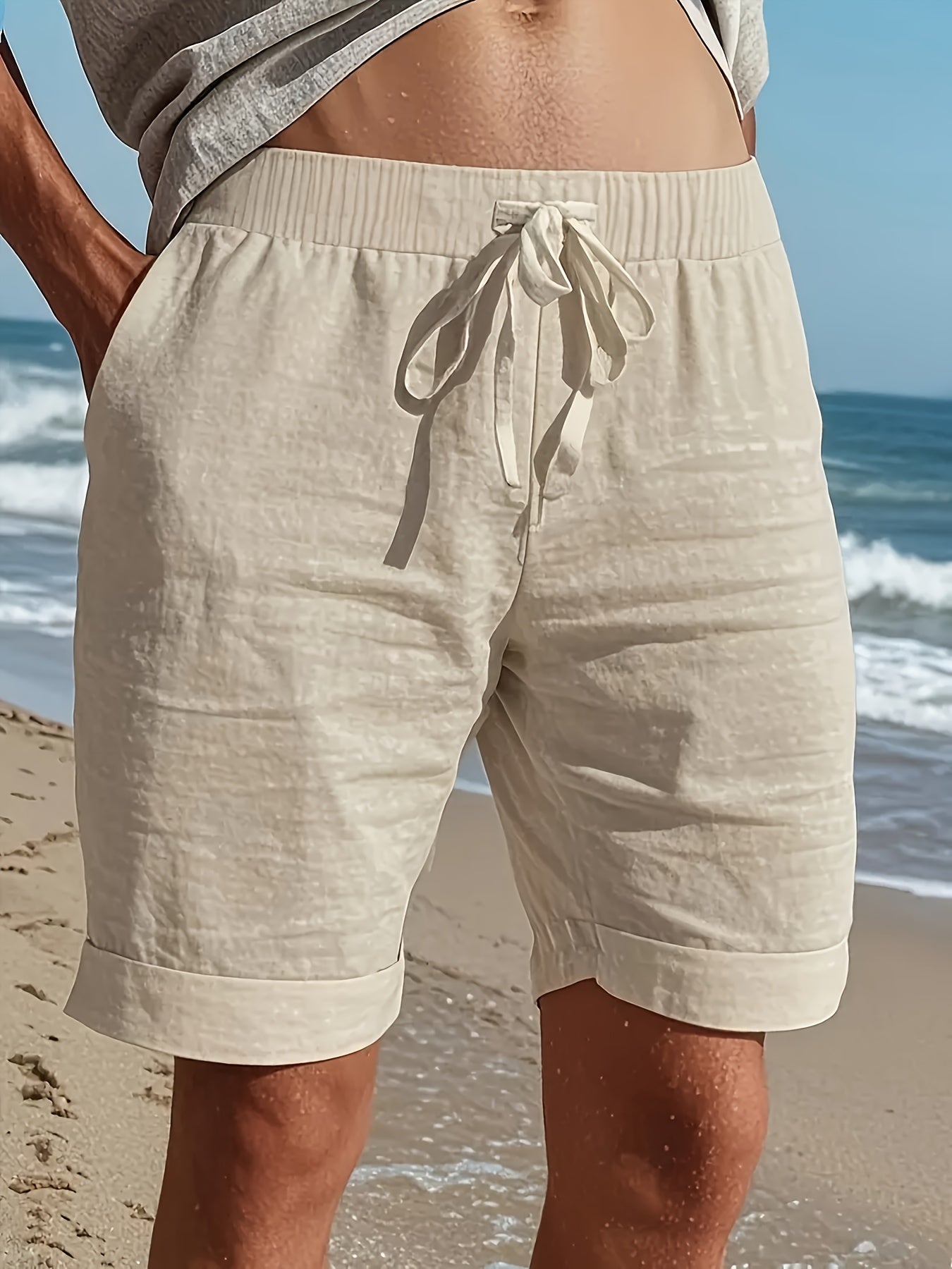 Herren Freizeits-Shorts mit Kordelzug für Strand und Alltag