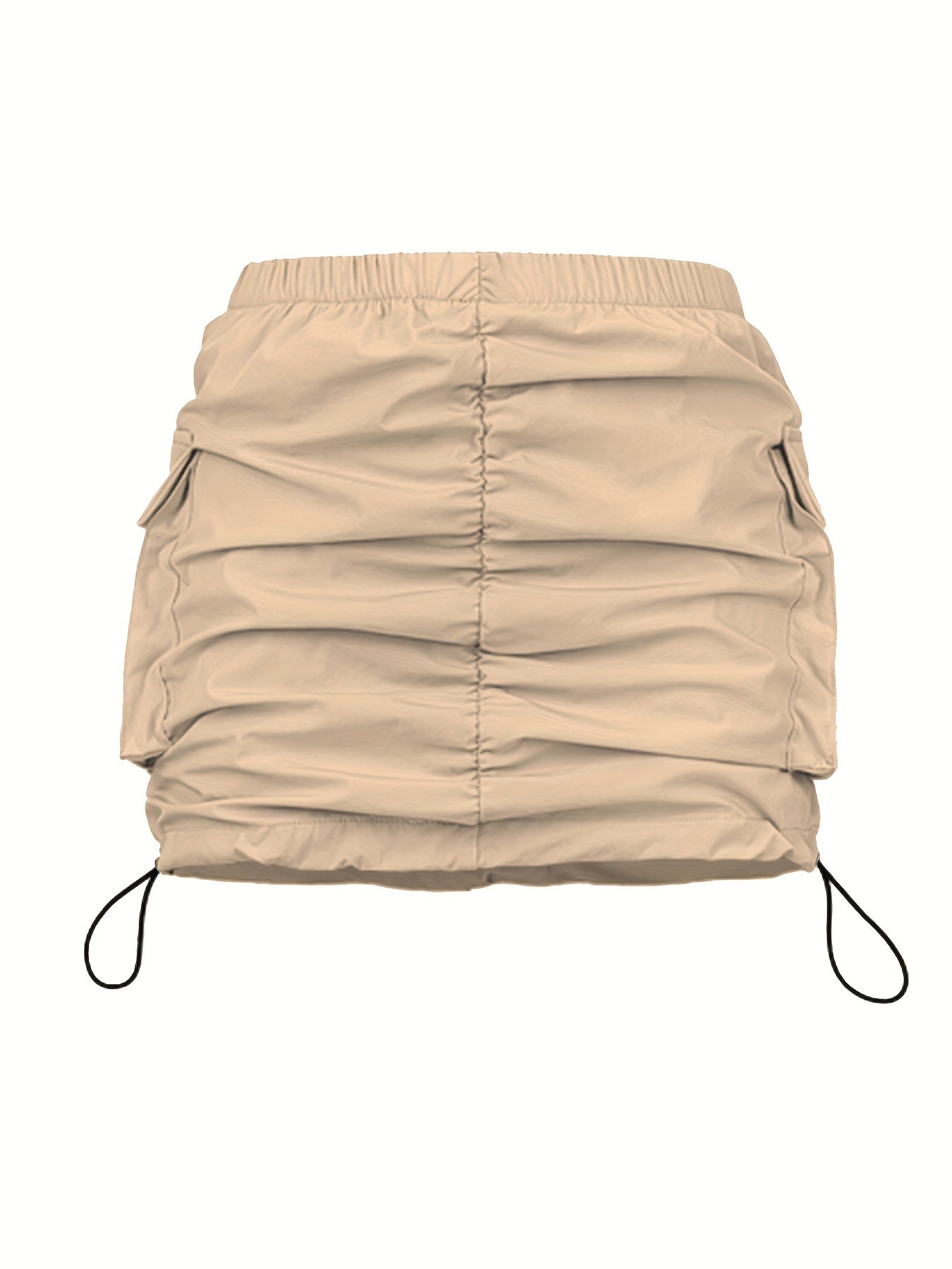 Damen Utility Minirock mit Kordelzug und Cargo-Taschen – Moderner Streetstyle