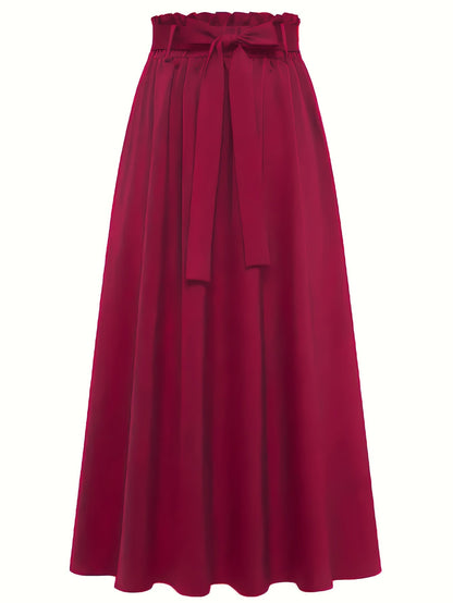 Damen Maxirock mit Paperbag-Bund und Schleife – Eleganter Freizeit-Look für jeden Anlass