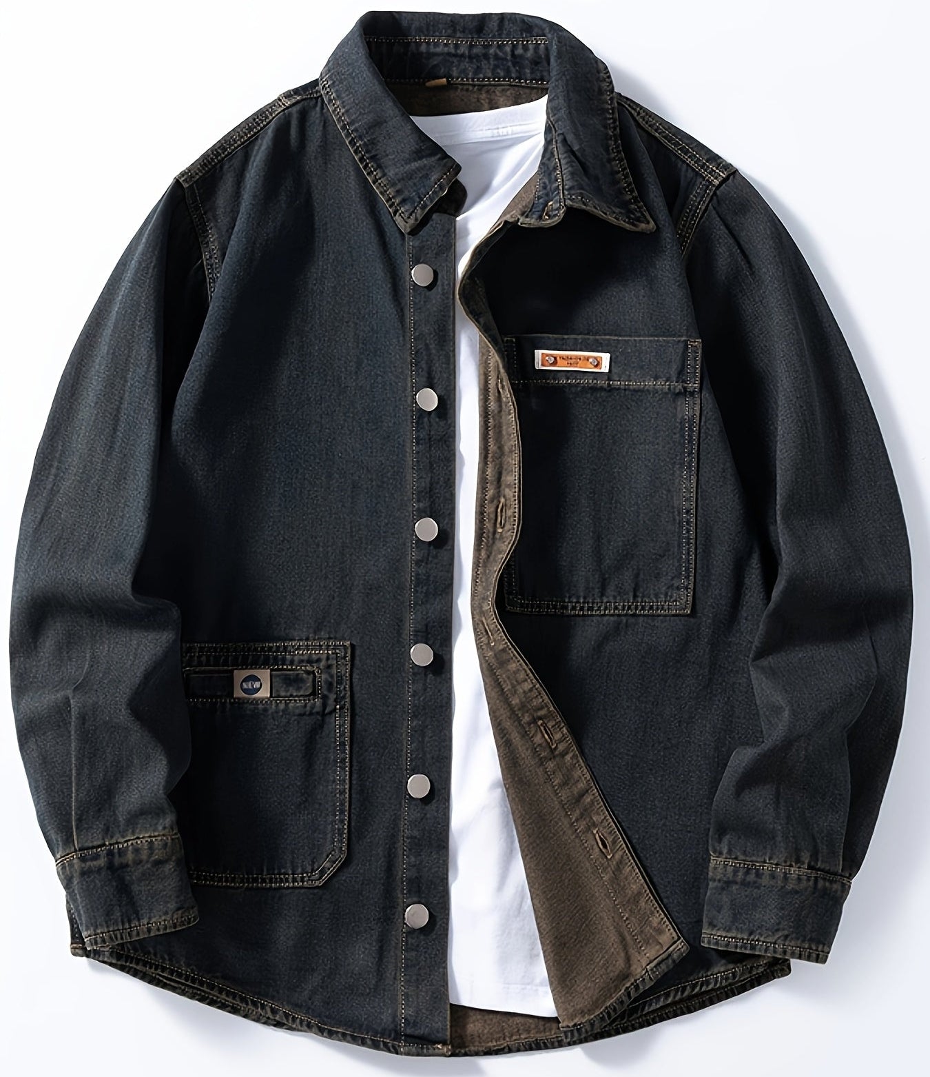 Herren Denim Overshirt im Casual-Look für Alltag und Freizeit
