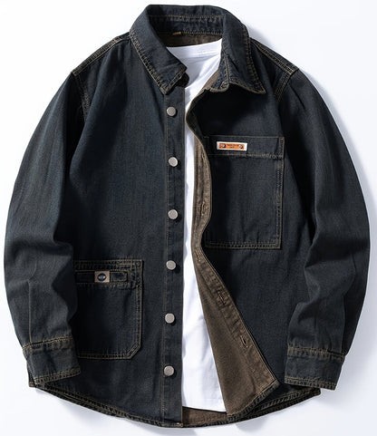 Herren Denim Overshirt im Casual-Look für Alltag und Freizeit