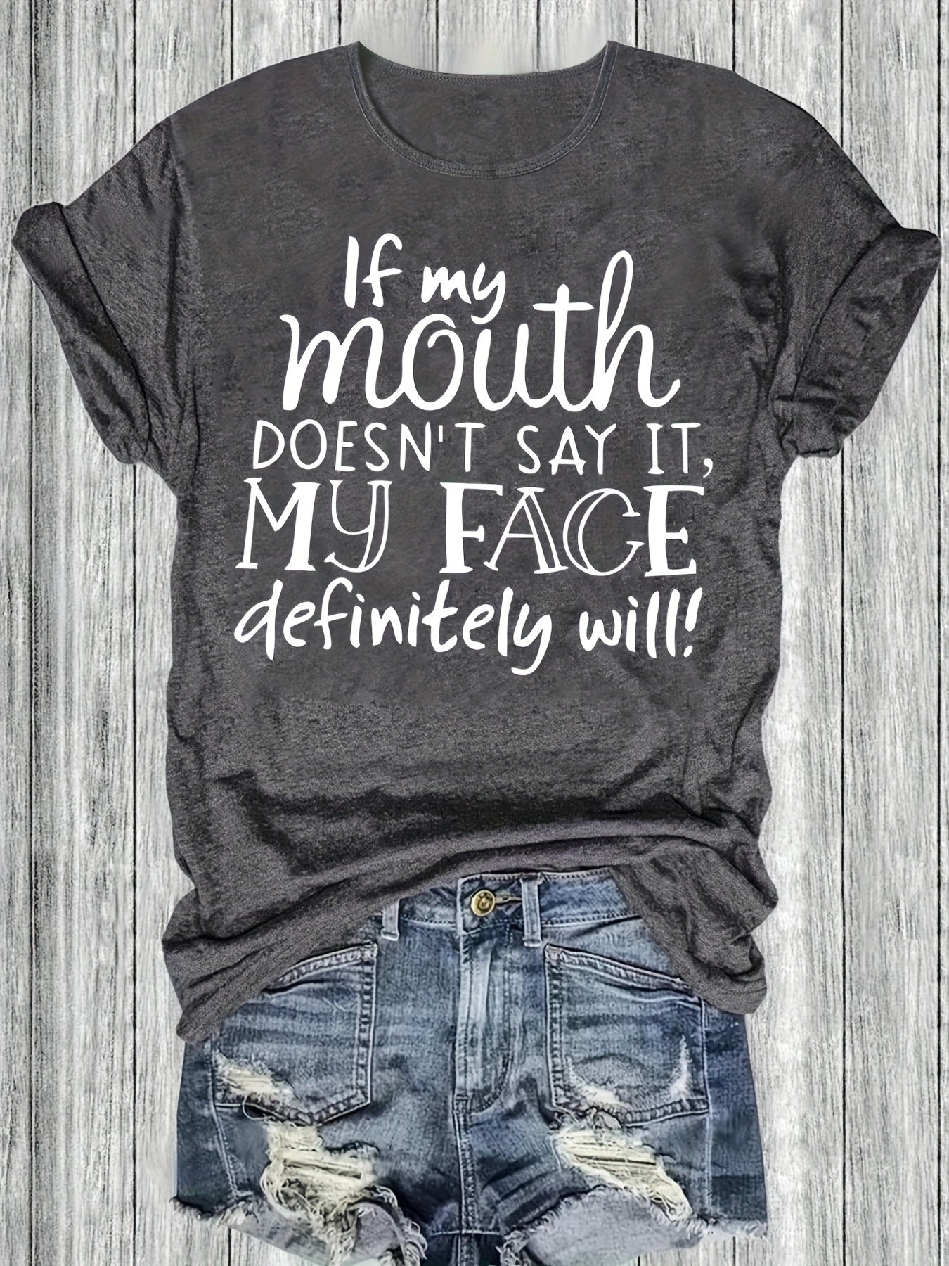 Damen Sprüche T-Shirt mit lustigem Print – Lockeres Statement Shirt für Alltag und Freizeit
