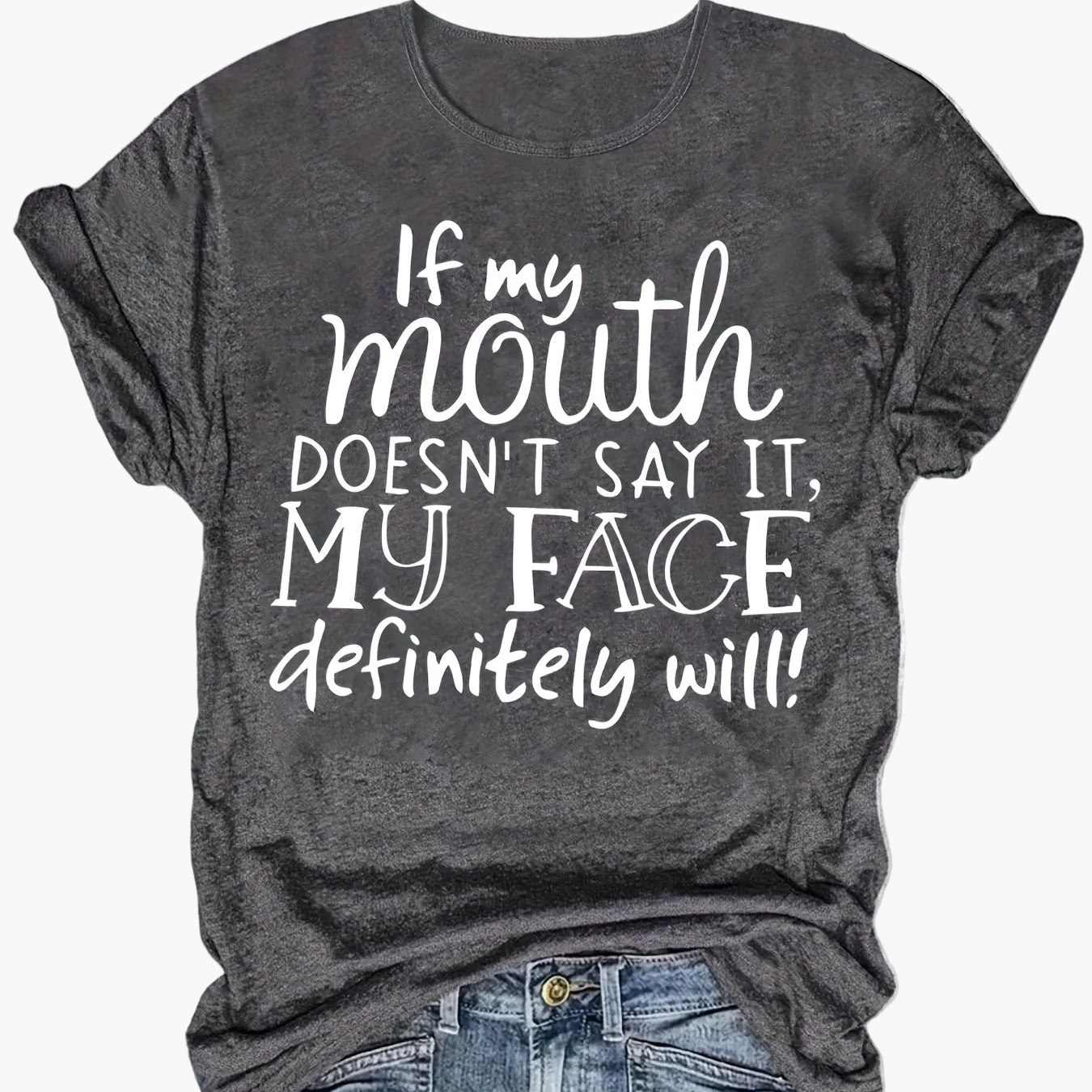 Damen Sprüche T-Shirt mit lustigem Print – Lockeres Statement Shirt für Alltag und Freizeit