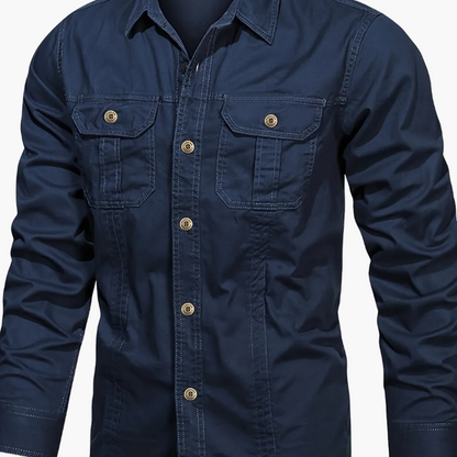 Herren Outdoor-Freizeithemd im Utility-Stil – Langarm, Casual, ideal für Abenteuer und Alltag