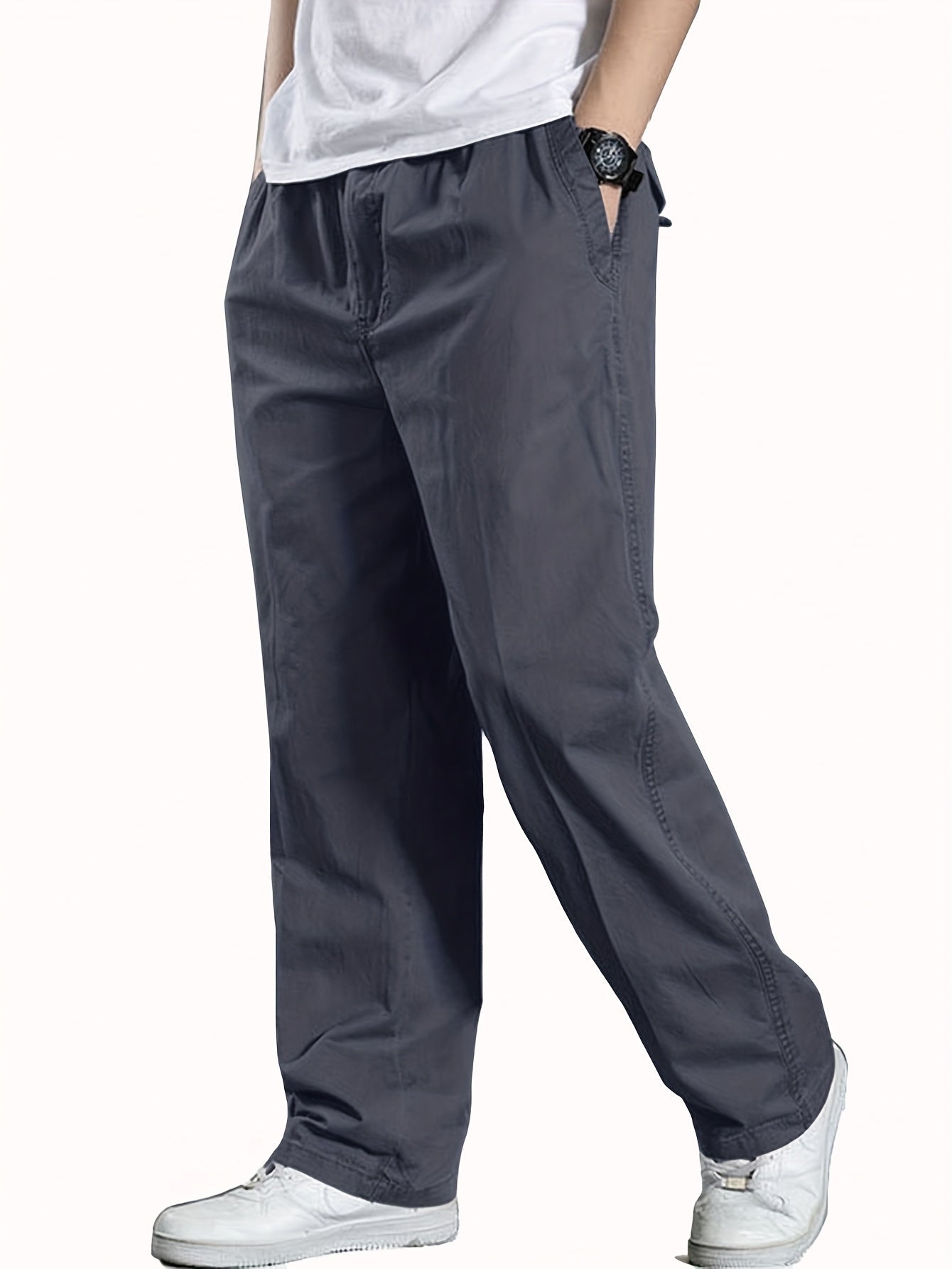 Herren Freizeithose mit Kordelzug – Bequeme Weite Hose für Alltag & Sport