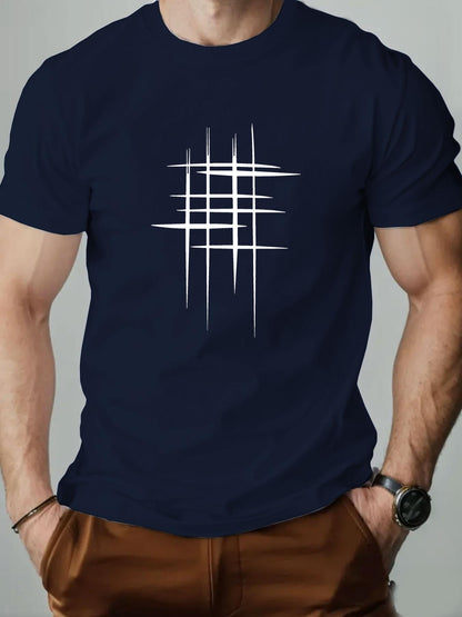 Herren Grafik T-Shirt mit modernem Linien-Design – Lässiges Statement für Alltag und Freizeit