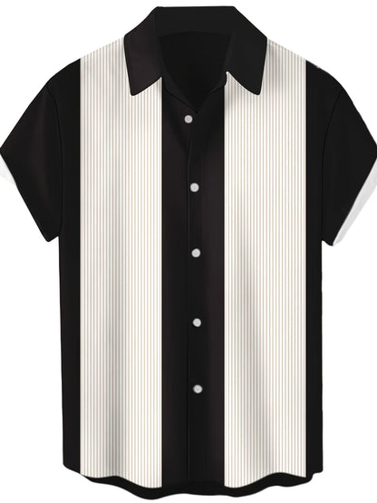Herren Bowlinghemd im Retro-Stil – Kurzarm Freizeithemd für Alltag & Sommer