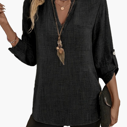 Damen Tunika-Bluse im legeren Boho-Stil für Alltag und Büro