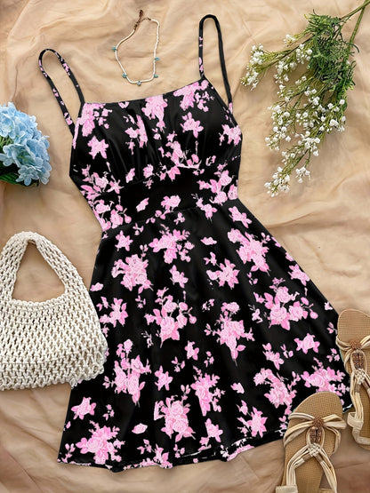 Damen Sommerkleid mit Blumenmuster im Boho-Stil – Perfekt für Urlaub & Freizeit