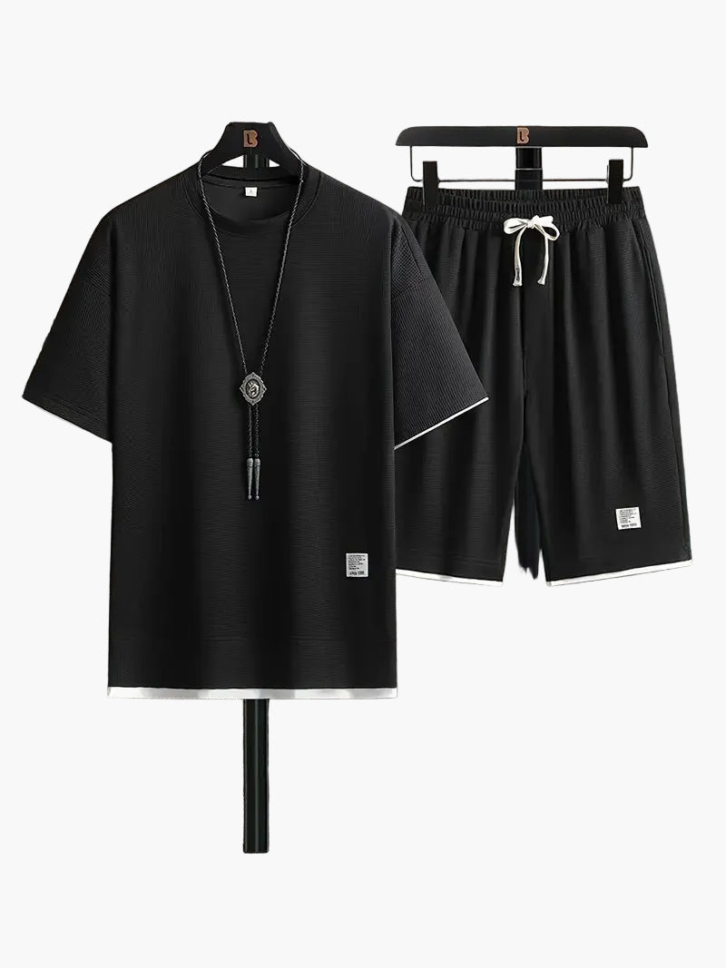 Herren Freizeit-Set Zweiteilig – Modernes T-Shirt & Shorts, Lässig & Bequem