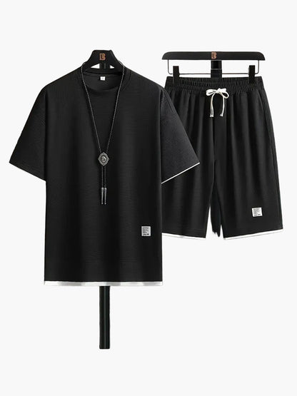 Herren Freizeit-Set Zweiteilig – Modernes T-Shirt & Shorts, Lässig & Bequem