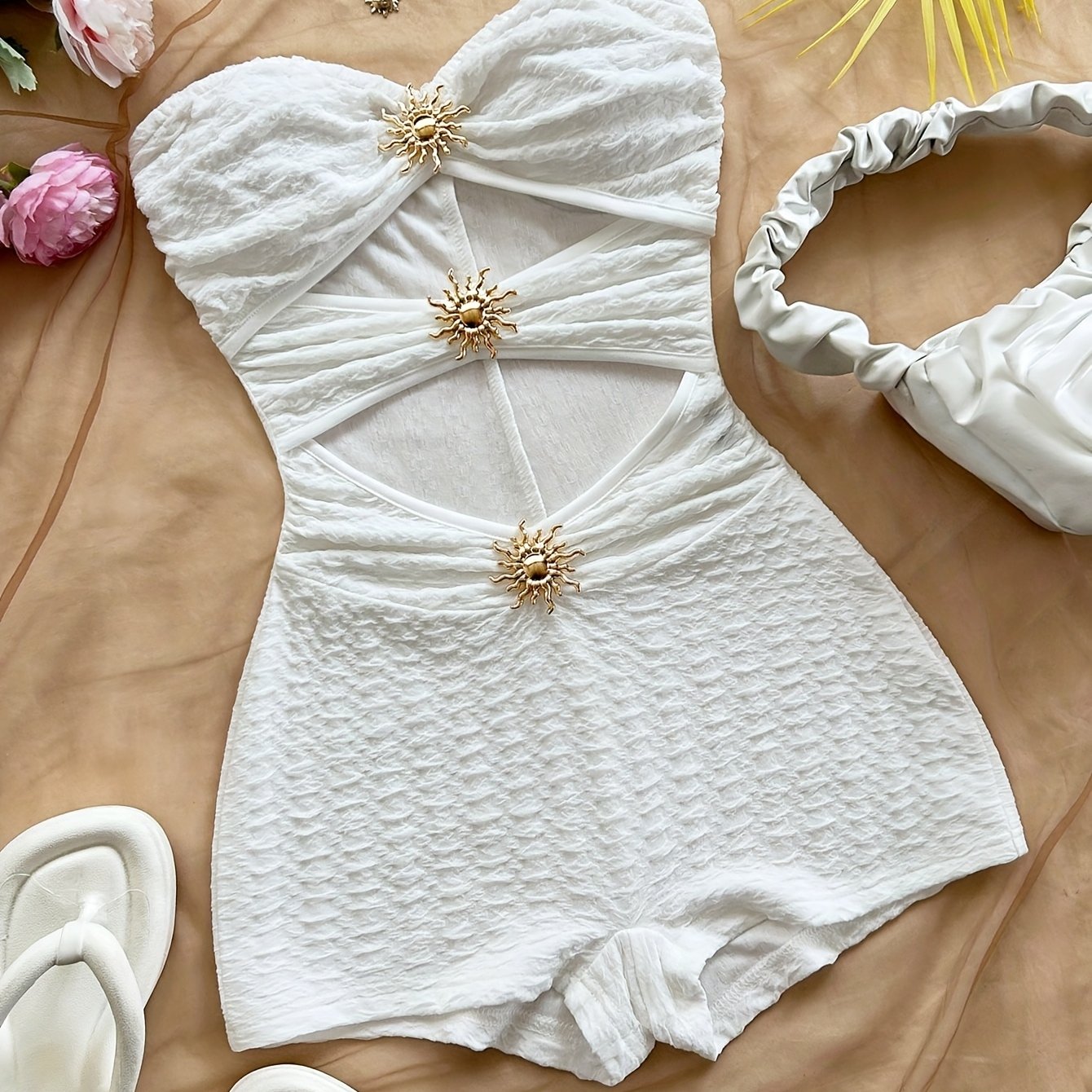 Damen Badeanzug Retro-Style mit Leopardenmuster und Cut-Outs – Eleganter Einteiler für Strand und Pool
