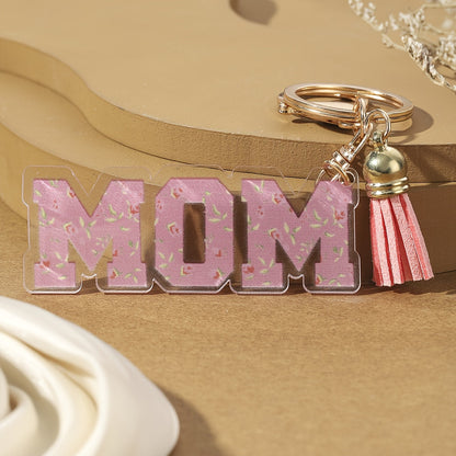 Schlüsselanhänger Muttertag Damen – Herz & Blumen Design, Modischer Geschenkartikel für Mama