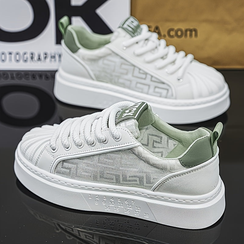 Herren Designer Plateau Sneaker mit modernem Muster – Streetstyle Freizeit
