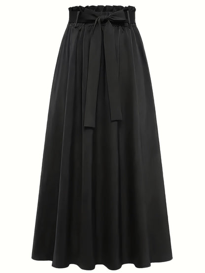 Damen Maxirock mit Paperbag-Bund und Schleife – Eleganter Freizeit-Look für jeden Anlass
