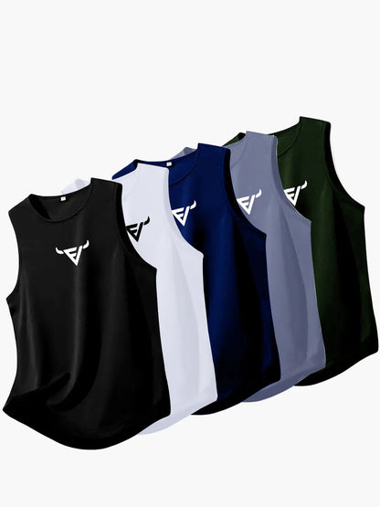 Herren Sport Tanktop 5er-Pack – Ärmellose Fitness & Training Oberteile, Regular Fit