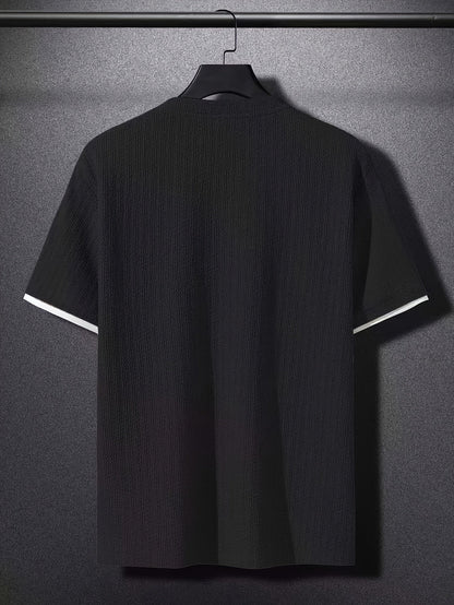 Herren T-Shirt Modern Kurzarm mit Struktur – Stilvolles Freizeitshirt, Lässiger Look, Urbaner Allrounder