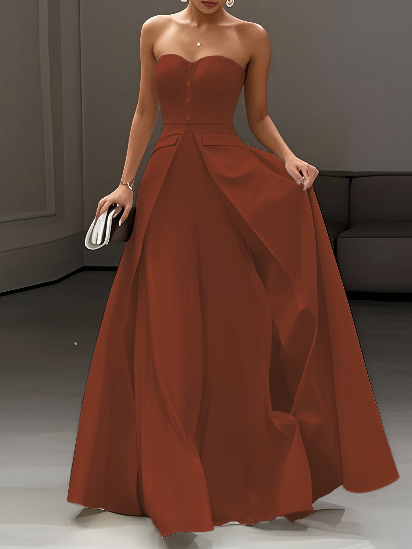 Damen Abendkleid Elegant Bandeau Stil für festliche Anlässe und Gala