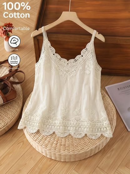 Damen Spitzen-Top im Boho-Stil für Sommer, Freizeit und Urlaub