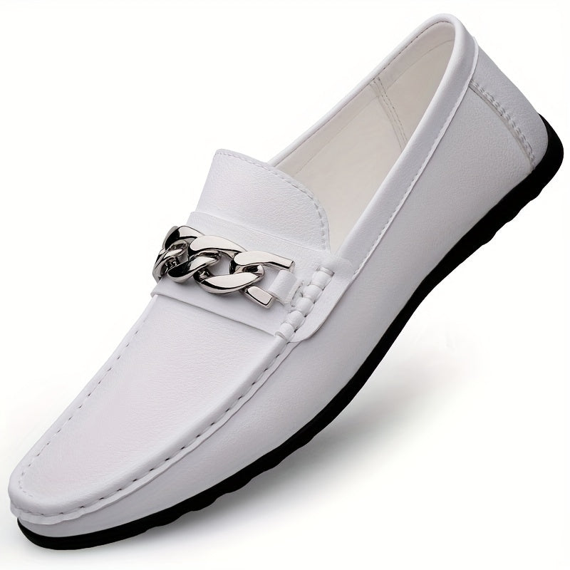 Herren Slip-On Loafer mit Ketten-Detail – Eleganter Business & Freizeit Schuh