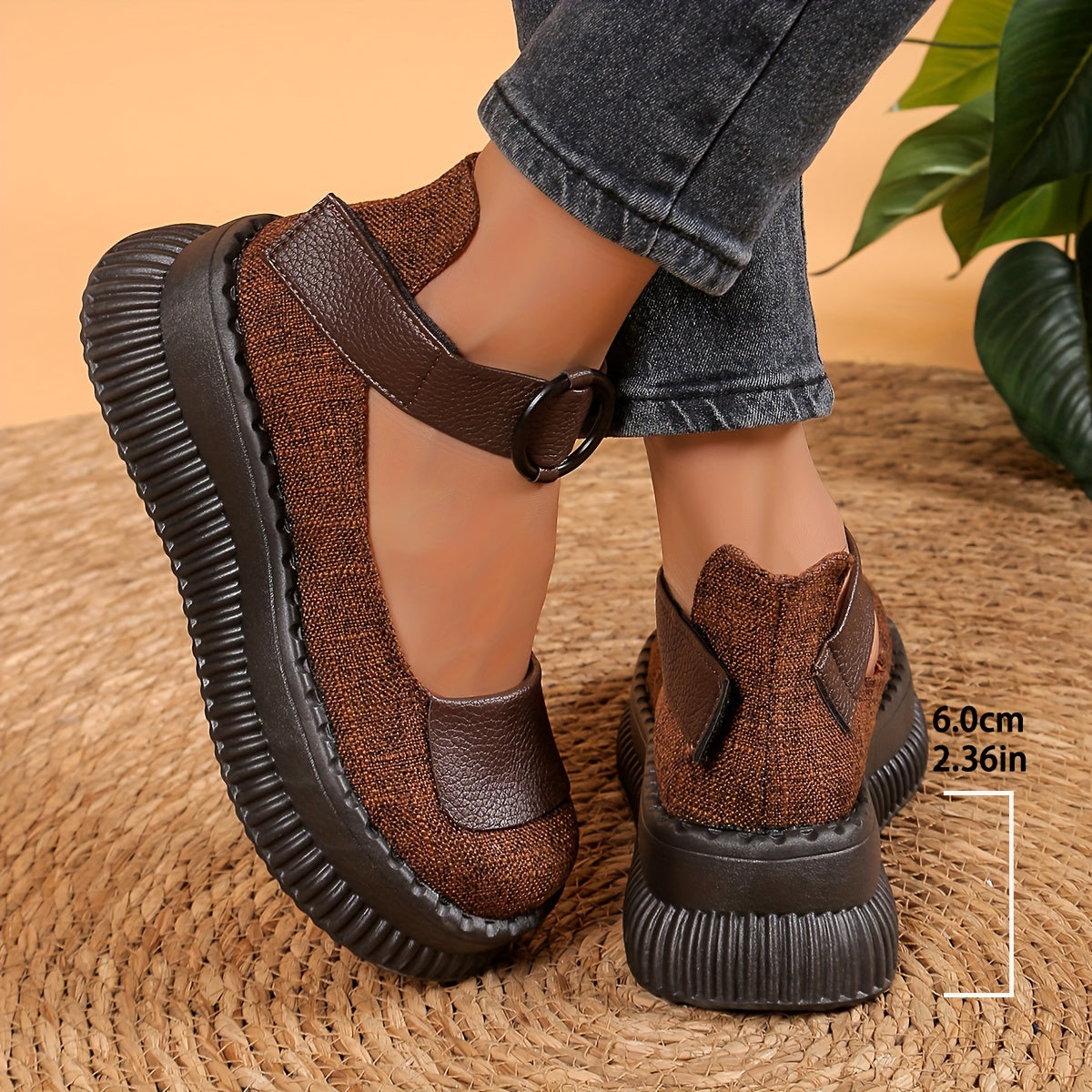 Damen Vintage Mary Jane Plateau-Schuhe für Alltag und Freizeit