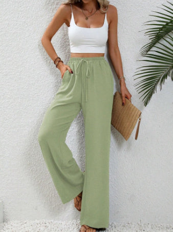 Stephanie – Weit geschnittene Damenhose mit Kordelzug und Taschen