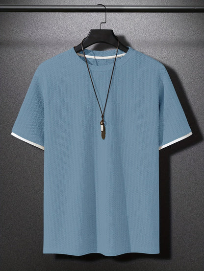 Herren T-Shirt Modern Kurzarm mit Struktur – Stilvolles Freizeitshirt, Lässiger Look, Urbaner Allrounder