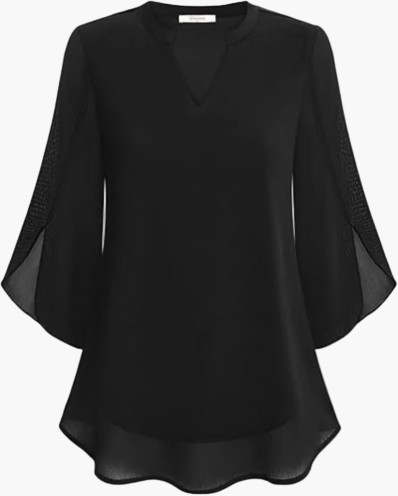 Damen Bluse Elegant Locker Halbarm – Modische Tunika für Büro & Freizeit