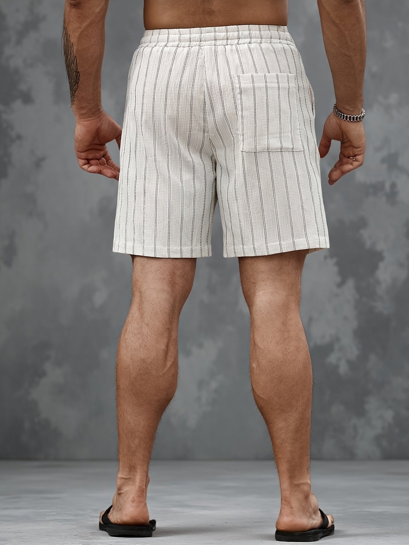 Herren Freizeithorts mit Nadelstreifen und Kordelzug – Stilvolle Sommer-Shorts für Alltag und Sport