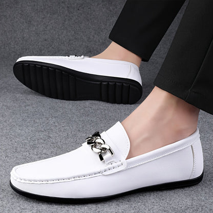 Herren Slip-On Loafer mit Ketten-Detail – Eleganter Business & Freizeit Schuh