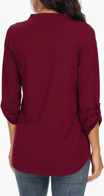 Damen Bluse Elegant Locker Halbarm – Modische Tunika für Büro & Freizeit
