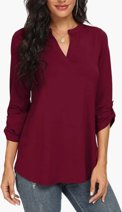 Damen Bluse Elegant Locker Halbarm – Modische Tunika für Büro & Freizeit