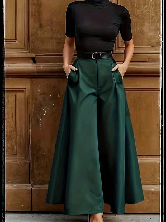 Damen Weite Palazzo-Hose Elegant Modern Business Look