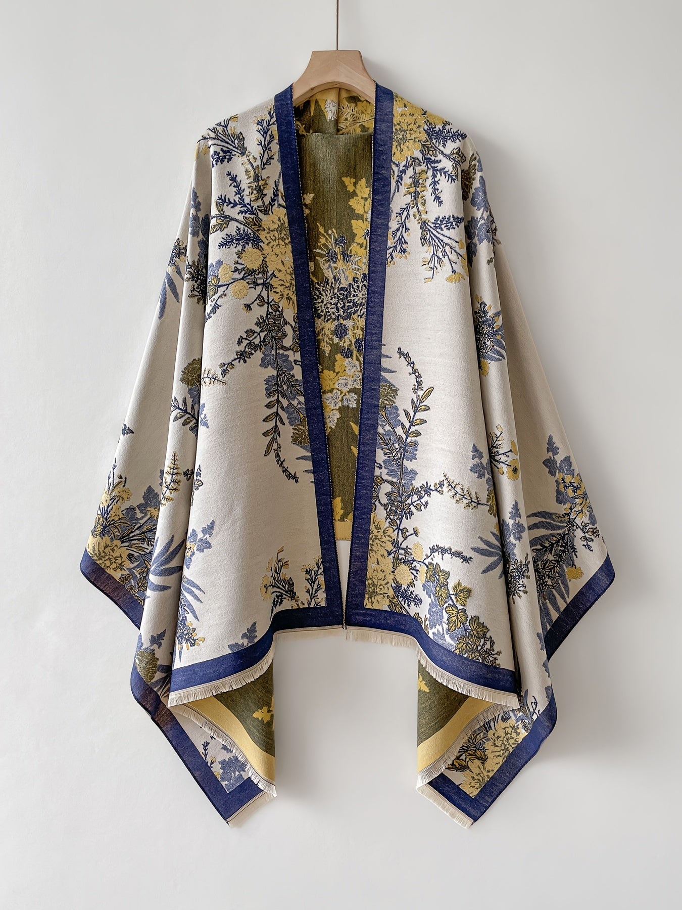 Damen Kimono Cardigan mit floralem Vintage-Muster – Elegante offene Umhangjacke für Freizeit und besondere Anlässe