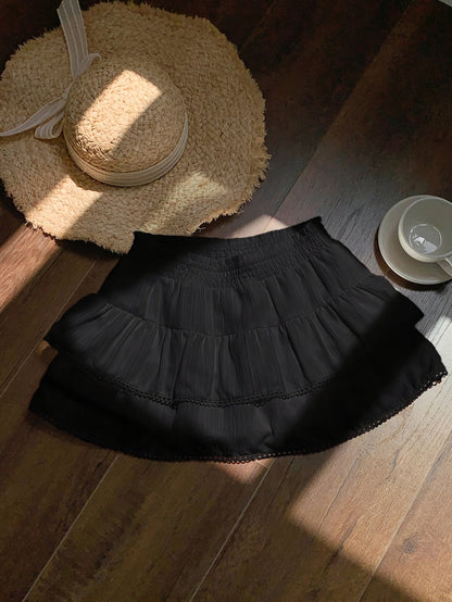 Damen Volant Minirock mit Stufen und elastischem Bund – Verspielter Boho-Look für Alltag und Urlaub