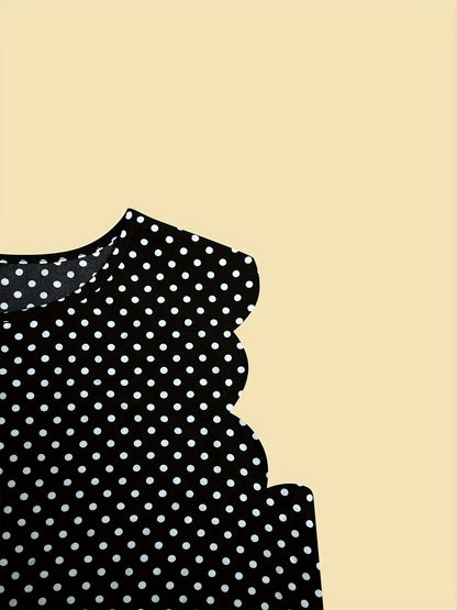 Damen Polka Dot Bluse Elegant mit Rüschenärmeln – Büro & Freizeit