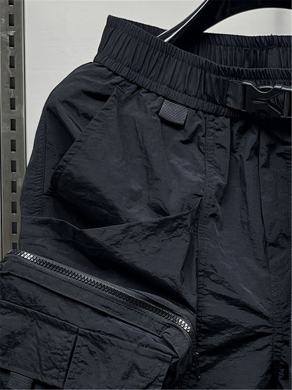 Herren Utility Cargo Shorts mit großen Taschen und verstellbarem Gürtel – Streetwear & Outdoor Style