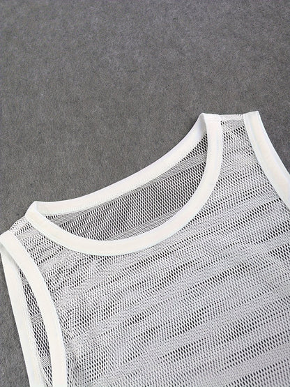 Herren Sport Set Mesh Tanktop und Shorts – Atmungsaktives Fitness Outfit für Training & Freizeit