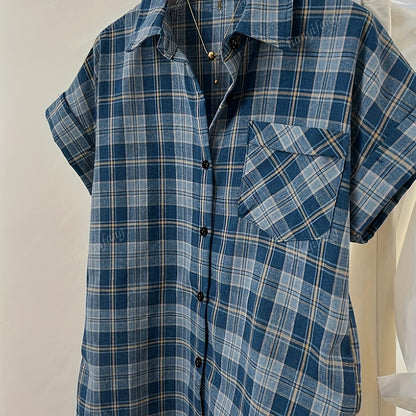 Herren Kariertes Kurzarm-Hemd im Casual-Look – Zeitloses Design für Freizeit und Büro