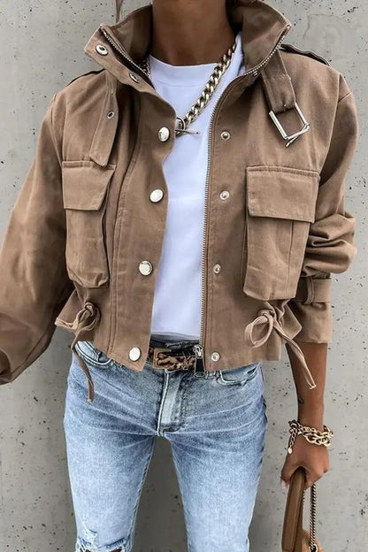 Samuel – Kurze Motorradjacke aus Polyesterfaser