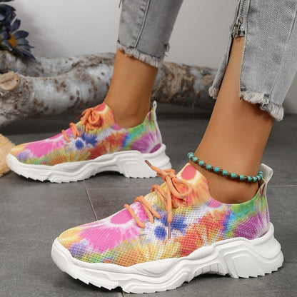 Heather – Lässige Blumen Sportschuhe Damen Flachboden Übergröße