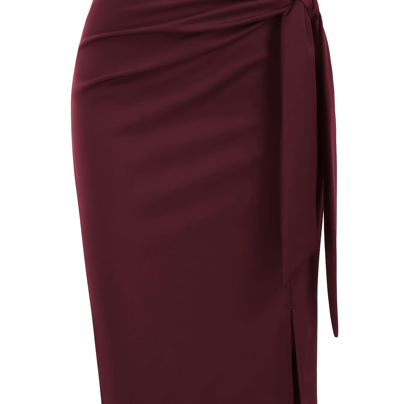 Damen Eleganter Bleistiftrock mit Schleife und Schlitz – Perfekt für Büro & besondere Anlässe