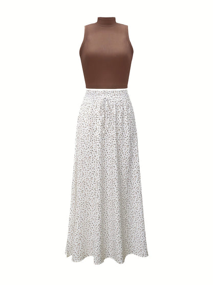 Damen Elegantes ärmelloses Crop Top mit Stehkragen – Perfekt für Frühling und Sommer