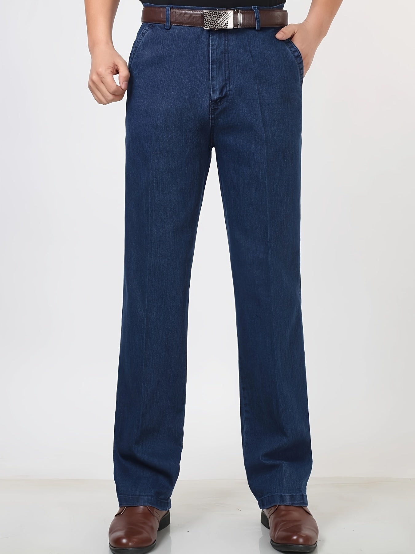 Herren Gerade Jeanshose mit Business-Casual Stil – Bequeme Freizeithose für Alltag und Büro
