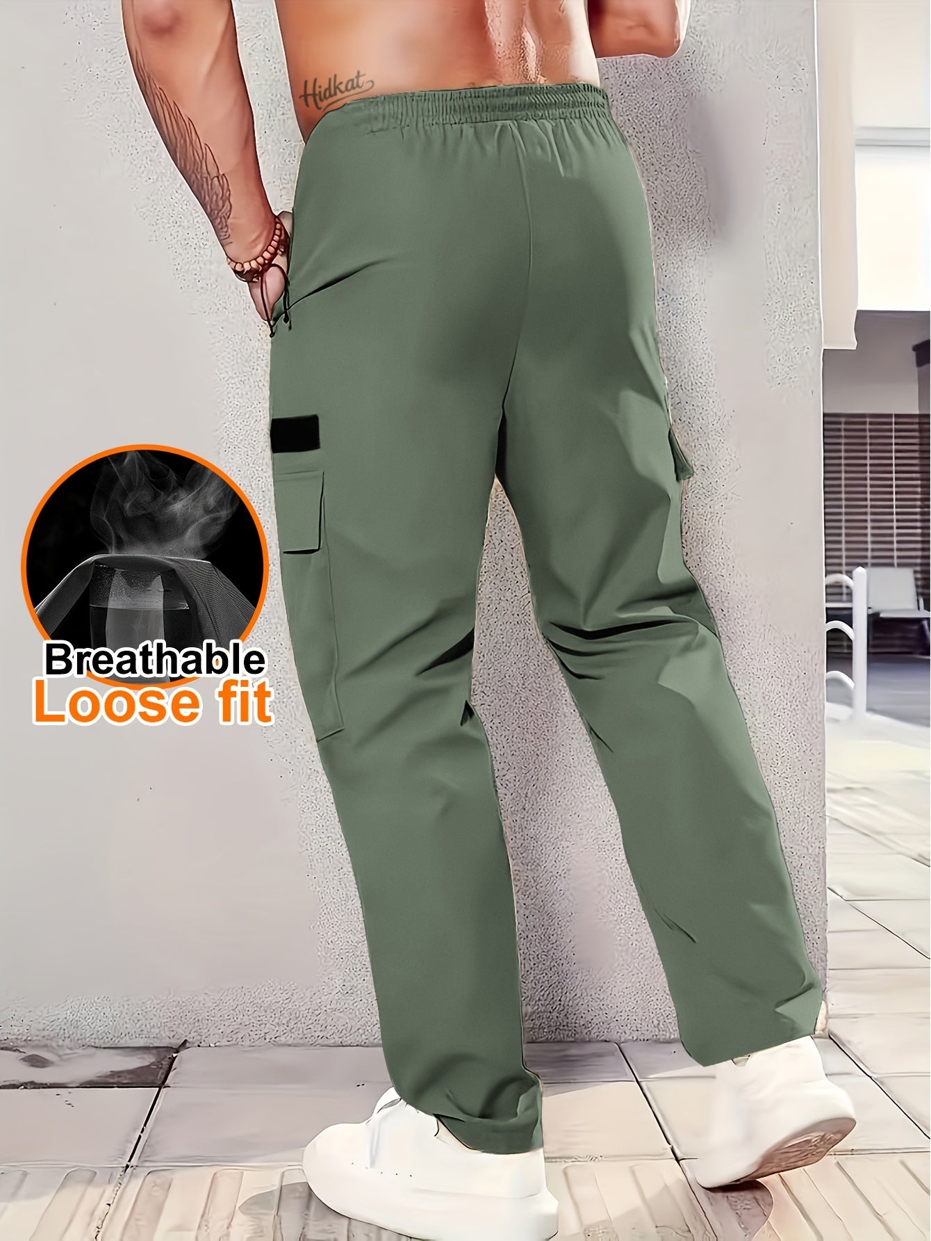 Herren Cargo Hose Locker Schnitt Atmungsaktiv Freizeit Urban Style