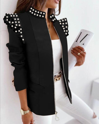 Carly – Jacke mit Leopardenmuster und Rüschen