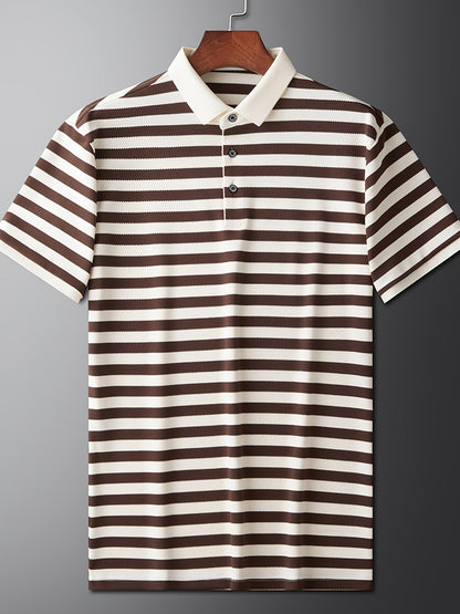 Herren Poloshirt mit klassischem Streifenmuster – Kurzarm, maritimer Look, eleganter Freizeitstil