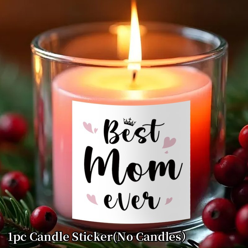 Muttertag Geschenkaufkleber für Kerzen – Dekorativer Sticker „Best Mom Ever“ für Frauen, Mutter, personalisierbar